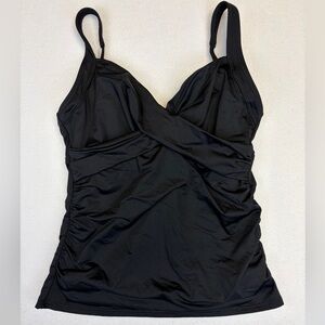 Lands' End Black Underwire Tankini Top 6 Women’s Swimsuit Swimwear Wrap Adjust
